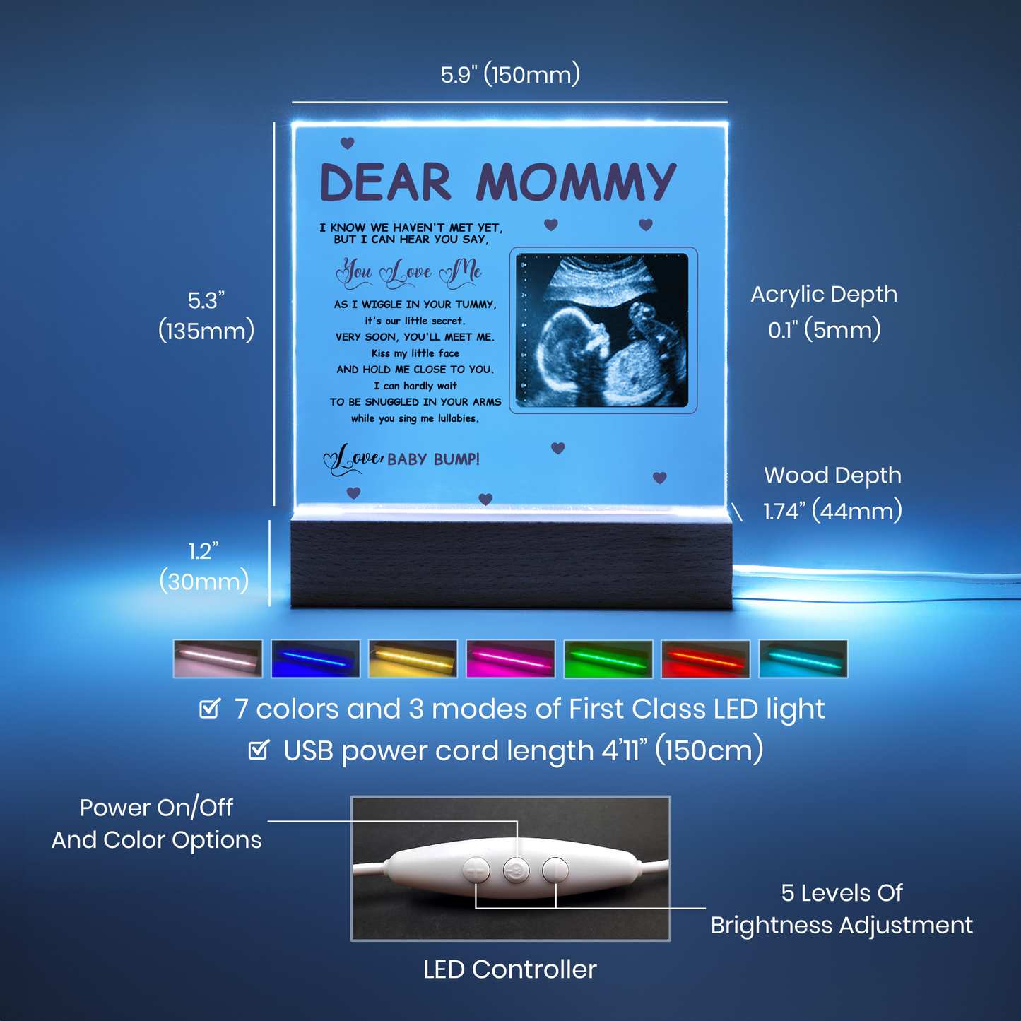 Ultrasound - Personalized Acrylic Square Plaque