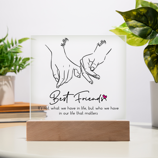 Best Friends - Personalized Name Acrylic Square Plaque