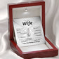 To My Wife - Sentimental Message Card with Alluring Beauty Necklace