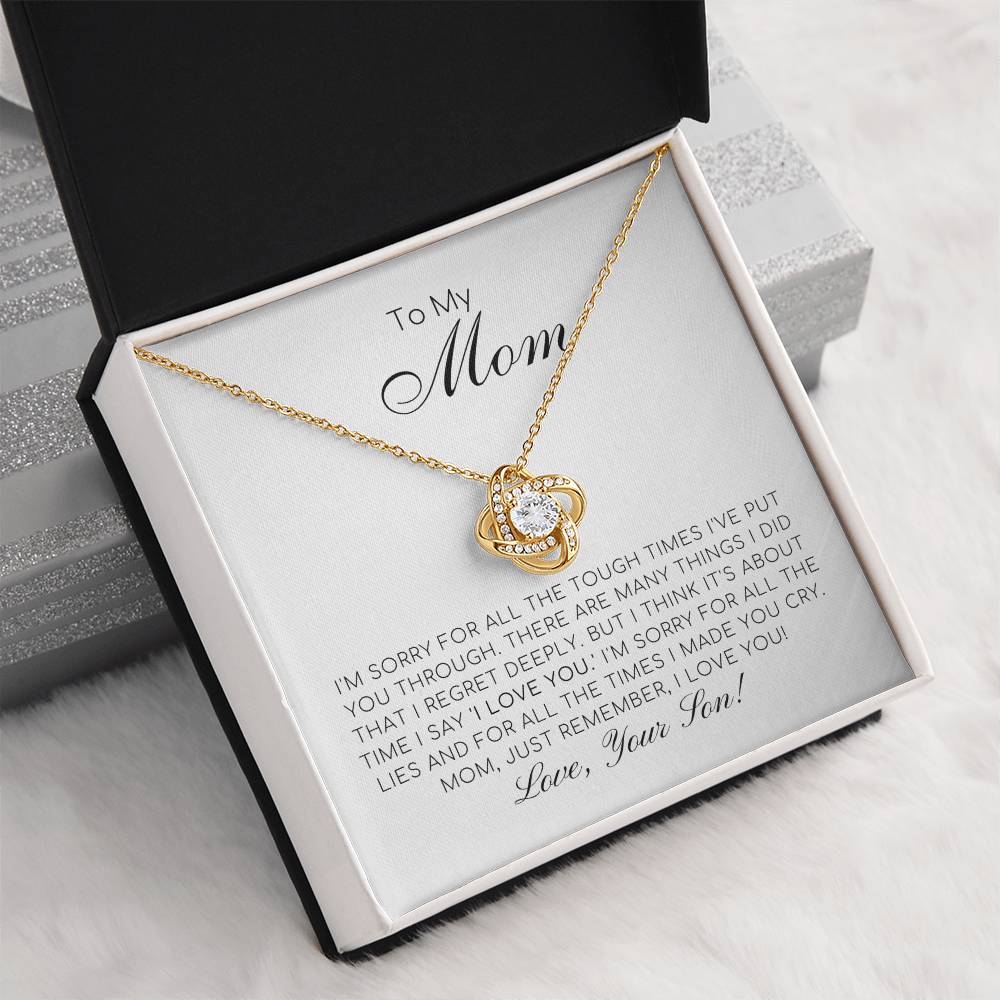 To My Mom - I'm Sorry - Love Knot Necklace