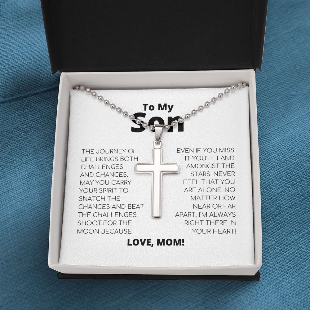 To My Son - Never Feel That You Are Alone - Cross Necklace