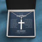 To My Grandson - ''Believe In Yourself'' - Cross Necklace with Ball Chain For Grandson