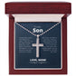 Mom to Son - Cross Necklace With Ball Chain For Son