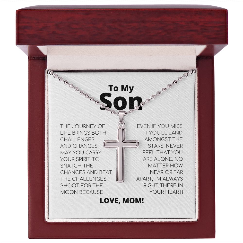 To My Son - Never Feel That You Are Alone - Cross Necklace