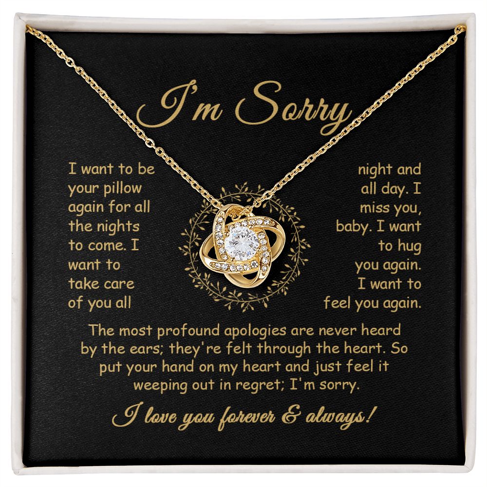 I'm Sorry Necklace - Profound Apologies - Golden - Love Knot Necklace