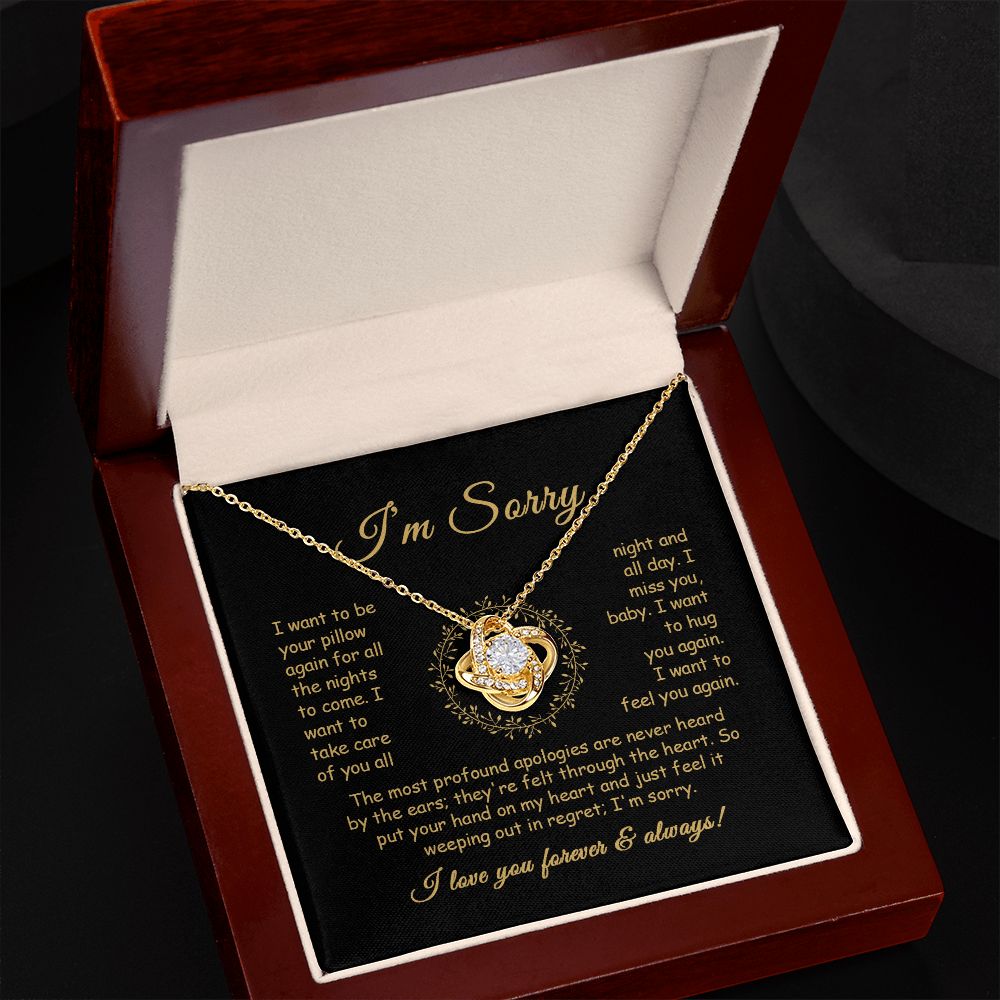 I'm Sorry Necklace - Profound Apologies - Golden - Love Knot Necklace